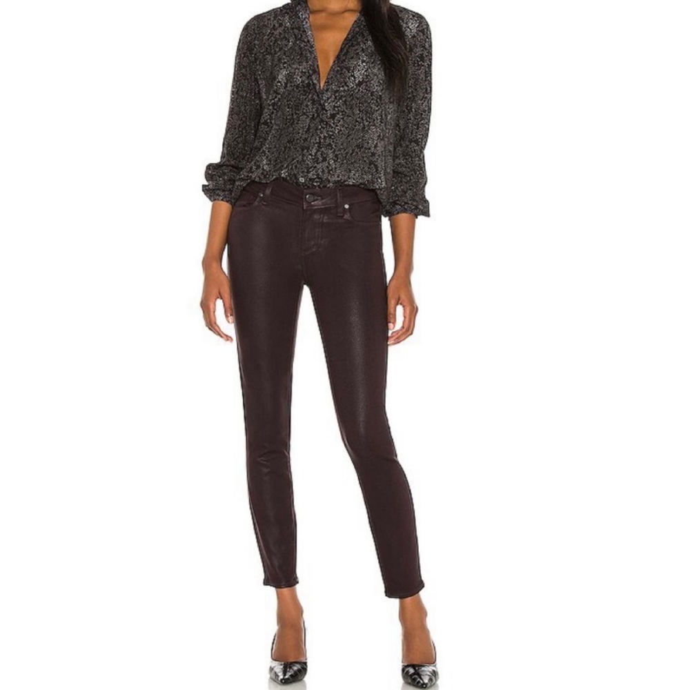 NWT PAIGE Verdugo Ultra Skinny Jeans in Deep‎ Vino Size 24